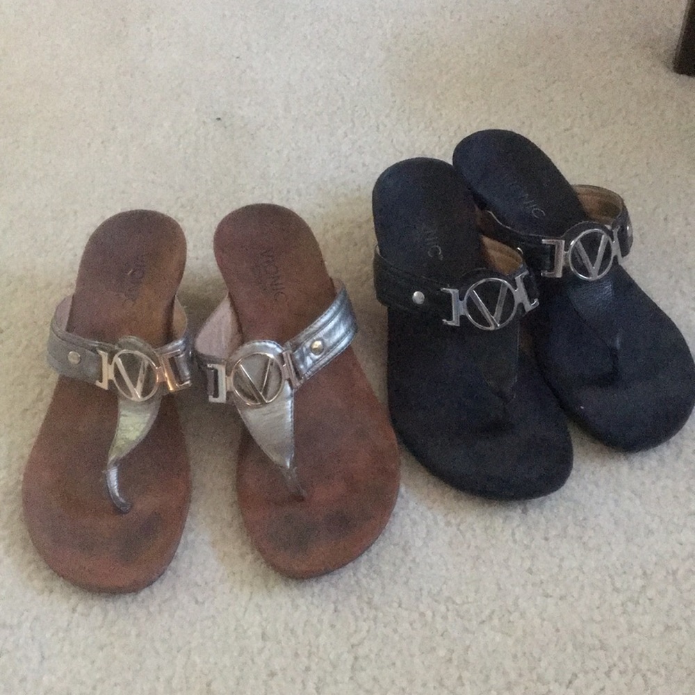 Two Vionic Orthoheel Heeled Sandals